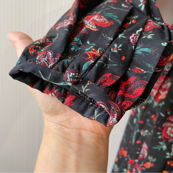 Diane Von Furstenberg Barbe Puffed Sleeves Mini Wrap Dress Punk Flower S… - Picture 9 of 16